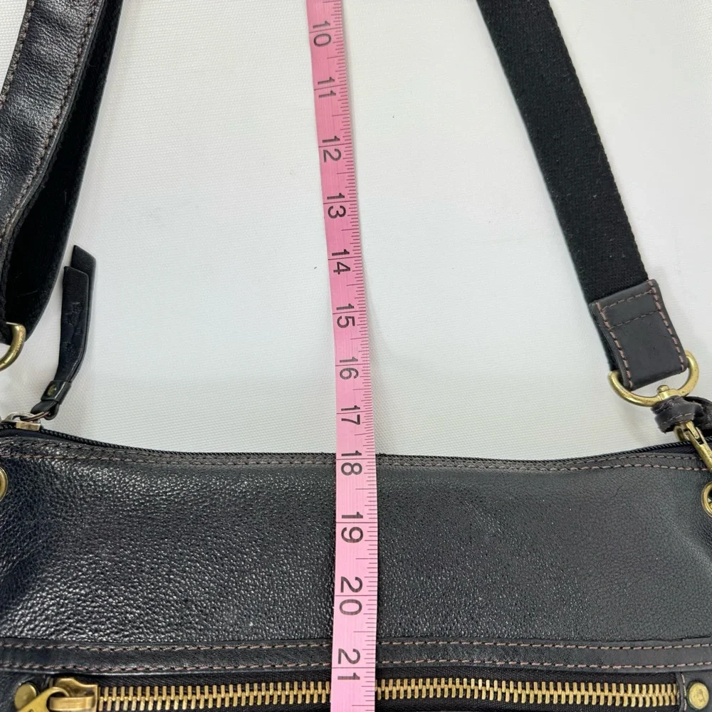Fossil Shoulder Bag Sasha Black Pebbled Leather Crossbody Bag